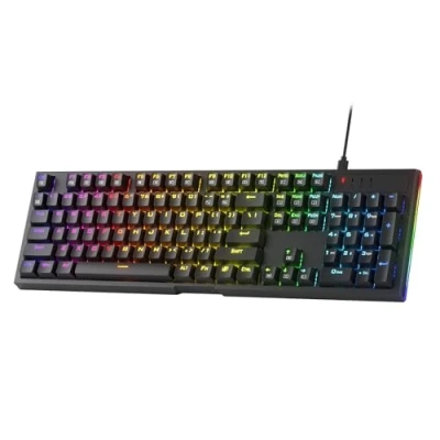 Abbildung von Redragon K670 RGB Gaming Tastatur mit Hintergrundbeleuchtung, 104 Tasten, Hot Swap Tastatur, verbesserte Steckdose, leiser linearer roter Schalter