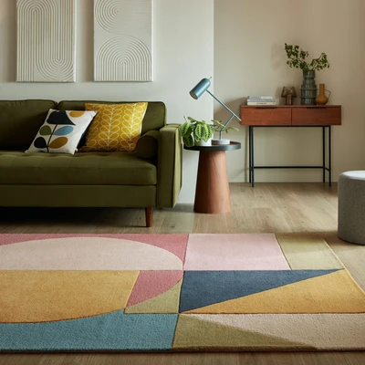 Abbildung von FLAIR RUGS Wollteppich &quot;Esre&quot;, rechteckig, Geometrischer abstrakter Esre