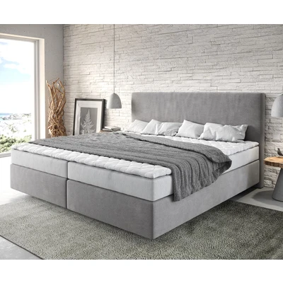 Abbildung von Boxspringbett Dream Well Mikrofaser Grau 200x200 cm Bonell Matratze PU Topper
