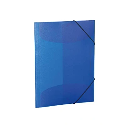 Abbildung von HERMA 19507 Sammelmappe A4 Transluzent Blau, Kinder Eckspanner Mappe aus Kunststoff mit Innenklappen &amp; Gummizug, stabile Einschlagmappe Plastik für Jungen Mädchen