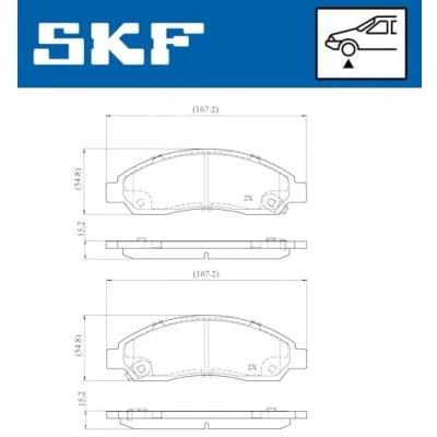 Abbildung von SKF VKBP 80810 A Bremsbelagsatz mit akustischer Verschleißwarnung ISUZU: D Max 1 Pickup, Pritsche / Fahrgestell