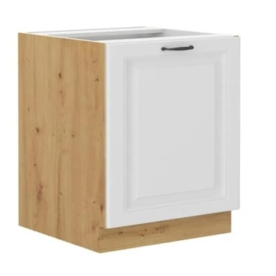 Abbildung von Unterschrank 60 cm Stilo Weiss + Eiche Artisan Küchenzeile Küchenblock Küche