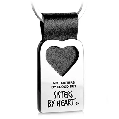 Abbildung von FABACH Schlüsselanhänger Leder mit Herz und Gravur Beste Freundin Geschenk Sisters by Heart