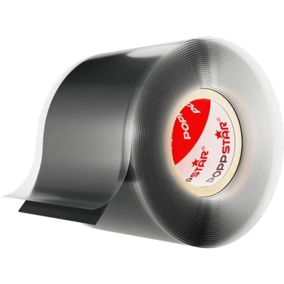 Abbildung von POPPSTAR selbstverschweißendes Silikonband, 3m x 38mm, Isolierband und Dichtungsband (Wasser, Luft), schwarz, 1 Rolle