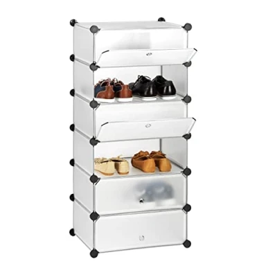 Abbildung von relaxdays Schuhschrank mit 6 Fächern Transparent