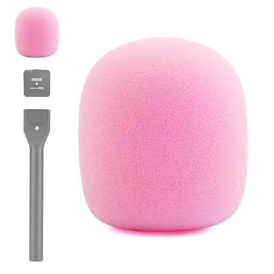 Abbildung von LEFXMOPHY Interview Go Schaumstoff für Rode Wireless Transmitter Handheld Adapter Windschutzscheibe Ersatz Pink Pop Filter Mikrofon Abdeckung Windschutz