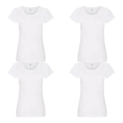 Abbildung von GIDUTEX Damen Tshirt von Fruit of The Loom 2er 3er 4er Pack S 2XL (DE/NL/SE/PL, Alphanumerisch, XXL, Regular, 4, White)