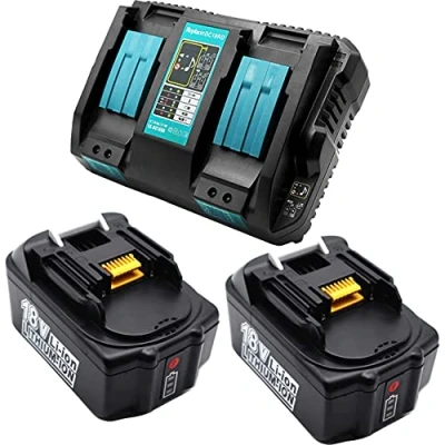 Abbildung von FengBP® Ersatz kompatibel für Makita DC18RD Schnellladegerät mit 2X BL1850 B 18V 5.0Ah BL1830 BL1850B DMR100 DMR110 DMR103B BMR104 DMR104 DMR106 DMR108 DMR107 dur380Z dur181z duc353z