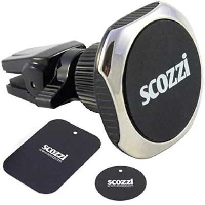 Abbildung von scozzi Handyhalterung Auto Magnet Lüftung rund Lüftungsschlitz KFZ Handy Halterung zB kompatibel mit Samsung S24 S23 S22 S21 S20 A55 A54 A53 A35 für iPhone 15 14 13 12 11 FE Plus Ultra Mini Lite Pro