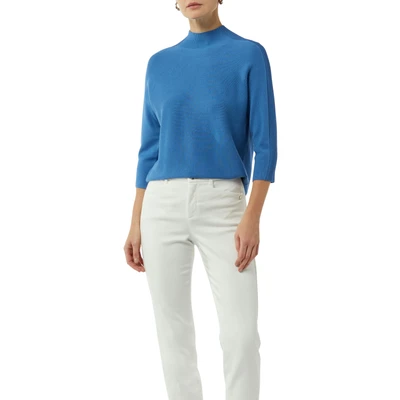 Abbildung von comma Raglan ÄRMELN Strickpullover, Damen, Größe: 38, Royalblau