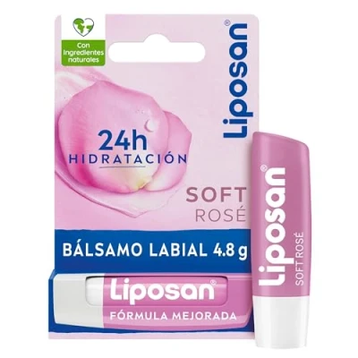 Abbildung von Liposan Soft Rosé (1 x 4,8 g), Lippenbalsam Pink, Kakao für sanften, strahlenden Glanz, Feuchtigkeitsbalsam seidige und hydratisierte Lippen
