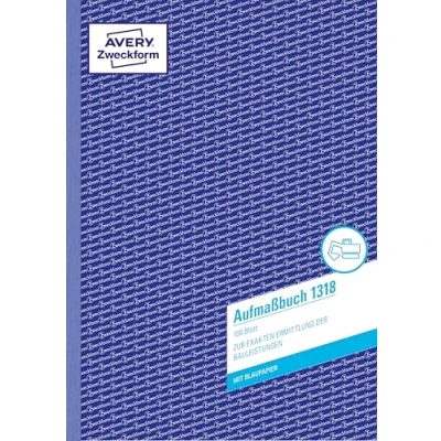 Abbildung von AVERY Zweckform 1318 Aufmaß (A4, mit 2 Blatt Blaupapier, von Rechtsexperten geprüft, für Deutschland und Österreich zur exakten Ermittlung der Bauleistungen, 100 Blatt) weiß
