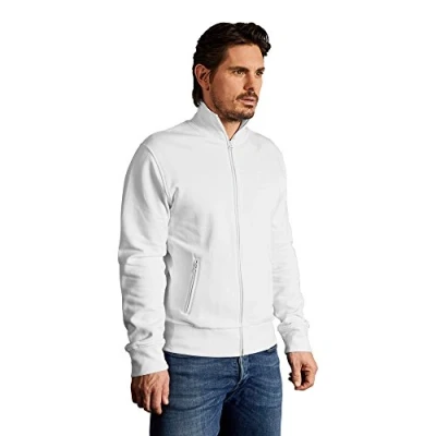Abbildung von Stehkragen Zip Jacke Herren, Weiß, L