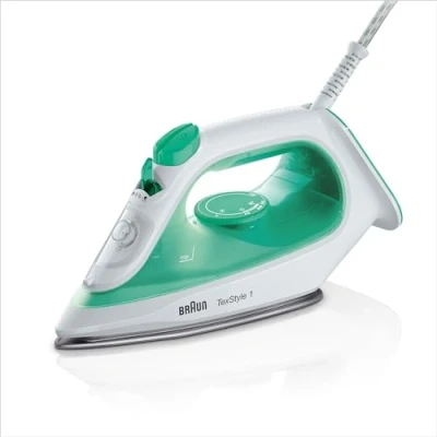 Abbildung von Braun TexStyle 1 SI 1040 GR, Dampfbügeleisen, Keramik Bügelsohle, 1,9 m, 25 g/min, Grün, Weiß, 120 g/min