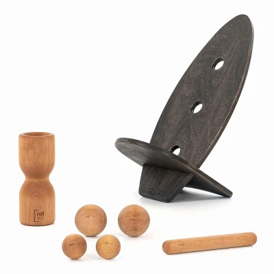 Abbildung von rollholz Balance Board Set groß Erle schwarzes Brett 1 St