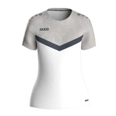 Abbildung von JAKO ICONIC T Shirt Weiß, Soft Grey, Anthra Light, Gr.36 Funktionsshirt Damen Kurzarm, Nachhaltiges Sport aus 100% recyceltem Polyester, Feuchtigkeitstransportierend und atmungsaktiv