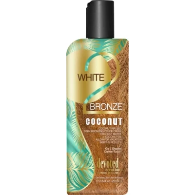 Abbildung von Devoted Creations White 2 Bronze Coconut Farbverstärkende dunkle Bronzing Bräunungslotion mit Kokoswasser und Kokosnussöl, 241 ml