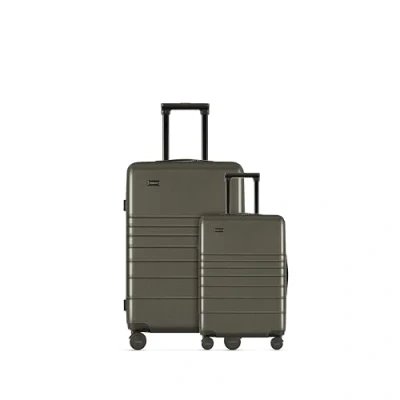Abbildung von ETERNITIVE Hartschalenkoffer 2 er Set Klein und Groß Rollkoffer aus Polycarbonat &amp; ABS Reisekoffer mit 360 Rollen TSA Schloss Handgepäck 32L Koffer 98L Olivgrün