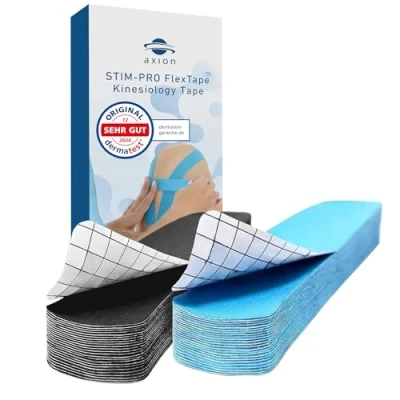 Abbildung von Axion Kinesiologie Tape Precut 2er Set Blau und Schwarz (50 St) 25cm x 5cm