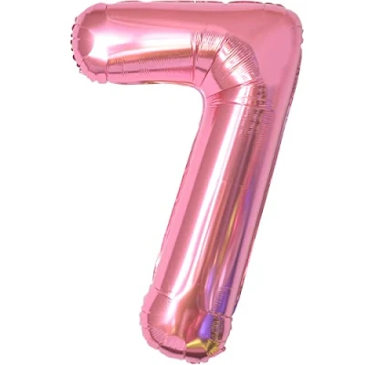 Abbildung von Geburtstag zahlen luftballon 7 jahre Folienballon XXL Rosa Riesen in 40&quot; 101cm Geburtstagsdeko Ballon Zahl Deko zum fliegt mit Helium