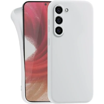 Abbildung von MyGadget Hülle für Samsung Galaxy S23 Plus robuste Silikon Schutzhülle TPU Case Slim Silikonhülle Back Cover Kratzfest Handyhülle Matt Weiß