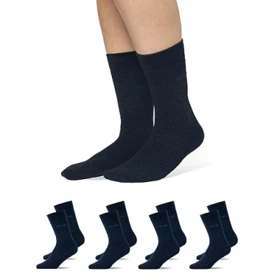 Abbildung von Snocks 4er Set Business Socken für Herren Herrensocken mit atmungsaktiver Baumwolle ohne drückende Naht Größe 43 46 Farbe Blau