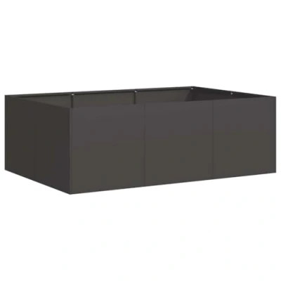 Abbildung von vidaXL Pflanzkübel Schwarz 120x80x40 cm Stahl, Pflanzschale, Garten Pflanzkübel, Outdoor Pflanzgefäß, Hochbeet, Blumenkasten