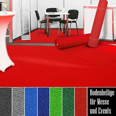 Abbildung von Floordirekt Roter Teppich 100 x 800 cm VIP Läufer Event Premierenteppich Empfangsteppich Messeteppich Hochzeitsteppich Wunschmaß