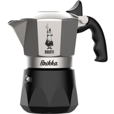 Abbildung von Bialetti New Brikka 2023, Moka Kanne, die einzige Herdkaffeemaschine, in der Lage ist, einen Cremereichen Espresso Zuzubereiten, 2 Tassen, Aluminium
