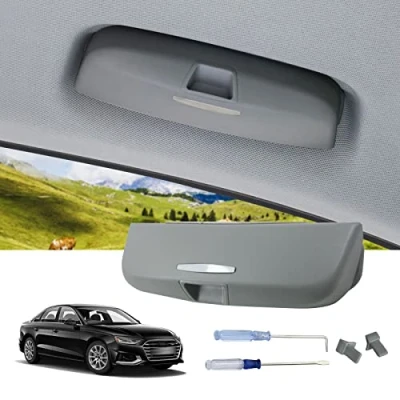 Abbildung von LUWU Kompatibel mit Audi A3 8V A4 B8 B9 A5 A6 C7 C8 Q3 8U Q5 Q7 S3 S4 S5 Auto Sonnenbrillenhalter Brillenhalter,Sonnenbrillenhalterung Brillenetui Innenraum Zubehör,Auto Glasses Case(Grau)