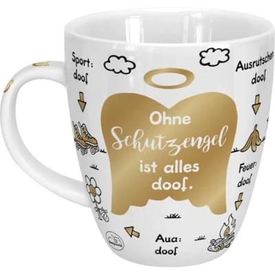 Abbildung von Sheepworld Tasse &quot;Ohne Schutzengel ist alles doof&quot; Porzellan, 45 cl für Kaffee und Tee, mit Spruch, 46507