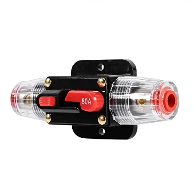 Abbildung von Leistungsschalter, Zurücksetzen des Leistungsschalters, Reset Sicherung 50Amp 100Amp Sicherungshalter für Sicherungsauto Bootssicherungen Wasserdicht 12 24V(80A)