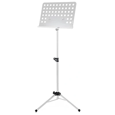 Abbildung von Classic Cantabile Notenpult Metall Orchesterpult Lochblech, Robuste, dreibeinige Rohrkonstruktion