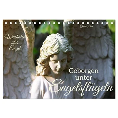 Abbildung von Geborgen unter Engelsflügeln (Tischkalender 2025 DIN A5 quer), CALVENDO Monatskalender