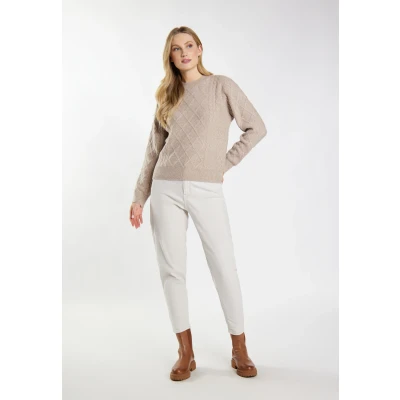 Abbildung von Dreimaster Imane Strickpullover, Damen, Größe: M/L, Beige braun melange