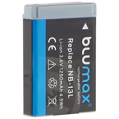 Abbildung von Blumax Akku ersetzt Canon NB 13L NB13L mit InfoCHIP! / 1250mAh 3,6V kompatibel PowerShot SX620 SX720 SX730 SX740 G1 X Mark III G5 G7 G9 und II