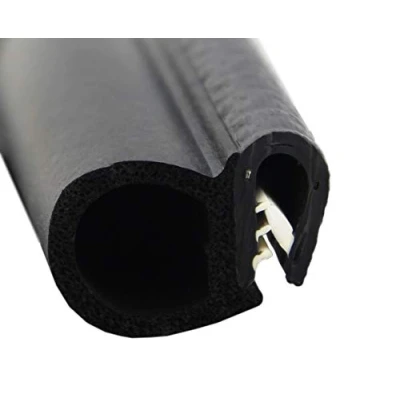 Abbildung von SMI Dichtungsprofil DS2 für 1 4mm PVC mit Stahleinlage /EPDM Moosgummi selbstklemmend ohne Kleber Kantenschutz Dichtung seitlich, Kantenschutzdichtprofil Auto, Kofferraum (20 m)