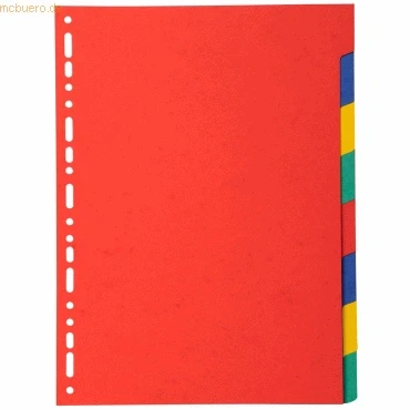 Abbildung von Exacompta 2008E Karton Register Manila für DIN A4 aus Recyclingkarton 8 teilig volle Höhe 22 x 29,7 cm vollfarbig 2 4 Farben Blauer Engel Pastellcolor Aquarel Trennblätter Trennstreifen