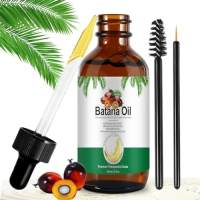 Abbildung von Batana Öl für Haare, 60ML Oil Kopfhaut Stimuliert Haarwachstum und gegen Haarausfall, Macht Ihr Haar Glatter Wimpern, Augenbrauen, Haut (60ML)