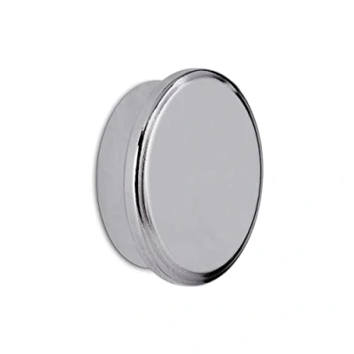 Abbildung von MAUL Neodym Magnet Ø 25 x 9 mm Starker mit hoher Haftkraft (13kg) elegantem und modernem Design Ideal für Magnettafel, Kühlschrank Whiteboard Silber