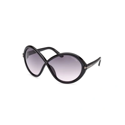 Abbildung von TOM FORD Damen FT1070 JADA 01B Gläser SONNENBRILLEN Injiziert Schwarz Grau Schmetterling Normal Schattiert