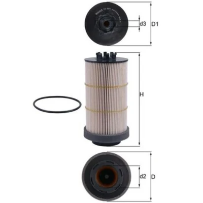 Abbildung von MAHLE ORIGINAL KX 80/1D Kraftstofffilter Filtereinsatz MERCEDES BENZ: ACTROS MP4