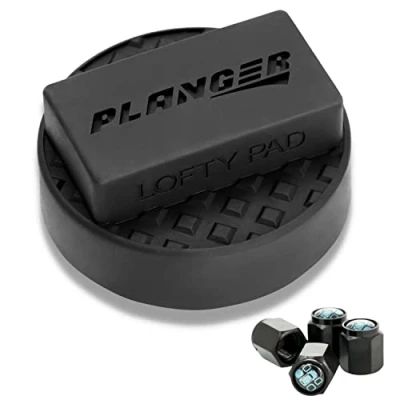 Abbildung von PLANGER® Wagenheber Gummiauflage BMW Lofty PAD flach (für BMW, Mini &amp; Opel) Bruchsicher 3t + VENTILKAPPEN