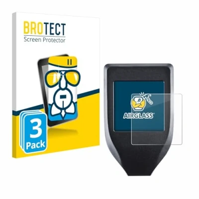 Abbildung von BROTECT Schutzglas für Trezor Model T (3 Stück) Schutzfolie Panzer Folie Glas [Extrem Kratzfest 9H, Anti Fingerprint, Ultra Transparent]