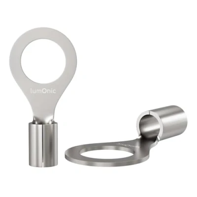 Abbildung von Lumonic 25x Quetschkabelschuhe blank 0,5 1,5mm² I RIngkabelschuhe M5 unisoliert Kabelschuhe M5, Rohrkabelschuh 0,5mm2 1,5mm2 Ringösen, Quetschverbin