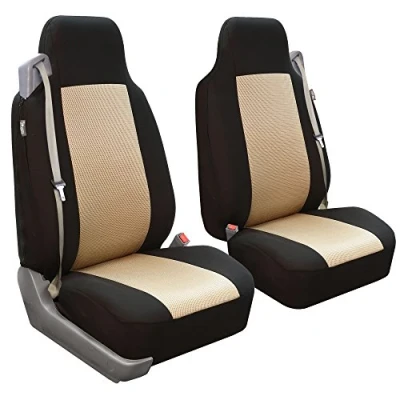 Abbildung von FH GROUP Autositzbezüge vorne Set Beige Tuch für Schalensitze 1 Stück Sitzbezug, Universal Fit Autositzbezug, Waschbarer SUV, Limousine, Van