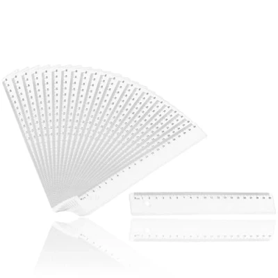 Abbildung von D.RECT 24 Stück 20 cm LinealKunststoff PlastikTransparent Glasklar für Schule Büro Zuhause