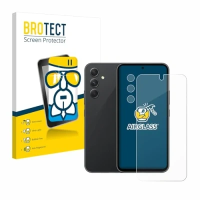 Abbildung von BROTECT Schutzglas für Samsung Galaxy A54 5G (Display+Kamera) Schutzfolie Panzer Folie Glas [Extrem Kratzfest 9H, Anti Fingerprint,