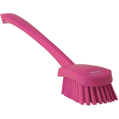 Abbildung von Vikan Hygiene Spülbürste Mit langem Stiel Harte Borsten Rosa