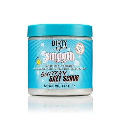 Abbildung von Dirty Works Body Scrub Smooth On Up Buttery Salt Natural Sea Skin Exfoliant with Vitamin E 400ml
